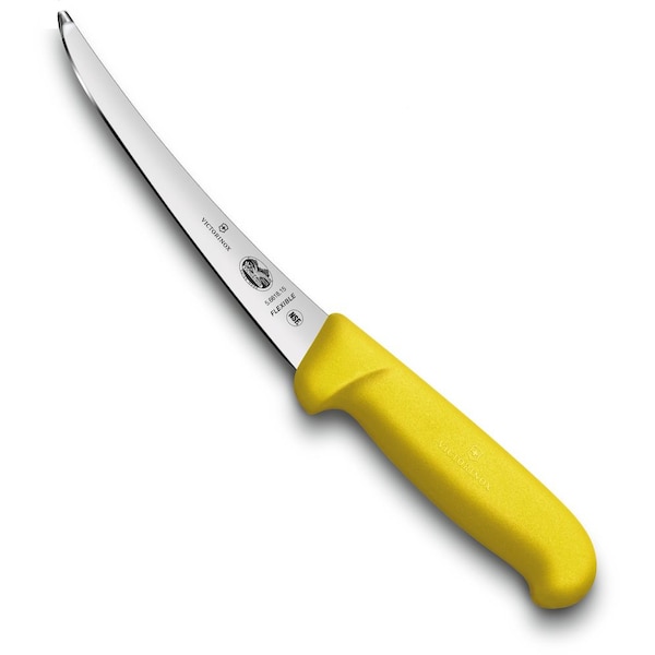 Swiss Army Brands Victorinox Kitchen Boning Knife 6In Flex Fibrox Safety Grip Yellow VIC-5.6618.15M - main
